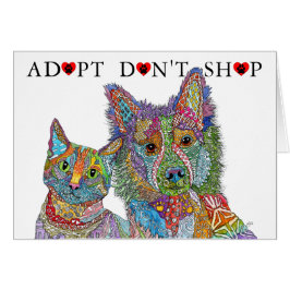 Adoção de abrigo para animais Não Comprar cartão d