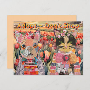 Adoção de Cachorro e Gato Não Comprar Cartão Saudá