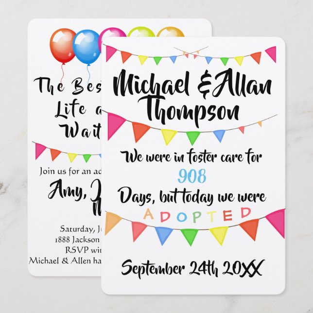 Adoção Do Anúncio Do Foster Care - Partido (Frente/Verso)