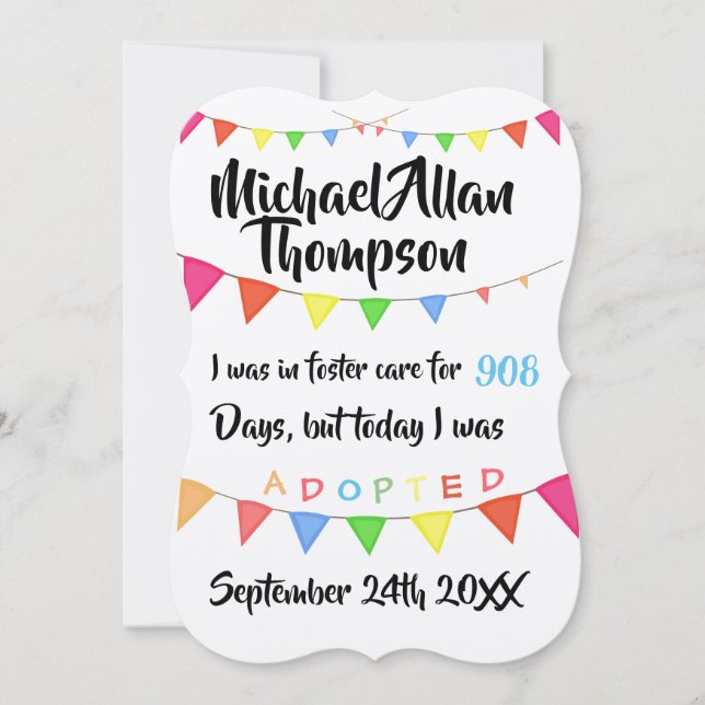 Adoção Do Anúncio Do Foster Care - Partido (Frente)