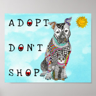 Adoção do resgate animal Não Comprar Poster