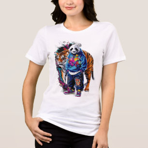 ADOM Premium Artístico Panda & Tigre Gráfico Femin