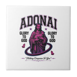 Adonai Glória a Deus Desenho Vetorial Cristão Vint