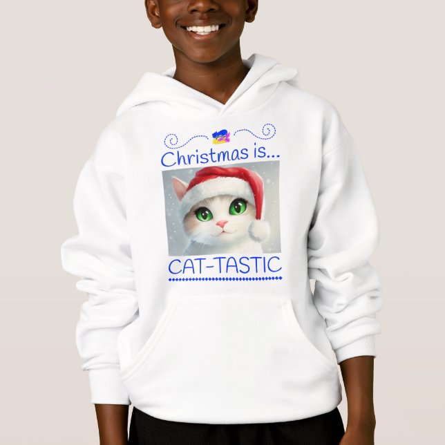 Adorable Cat Christmas Tee – Cat-tastic Holidays (Frente)