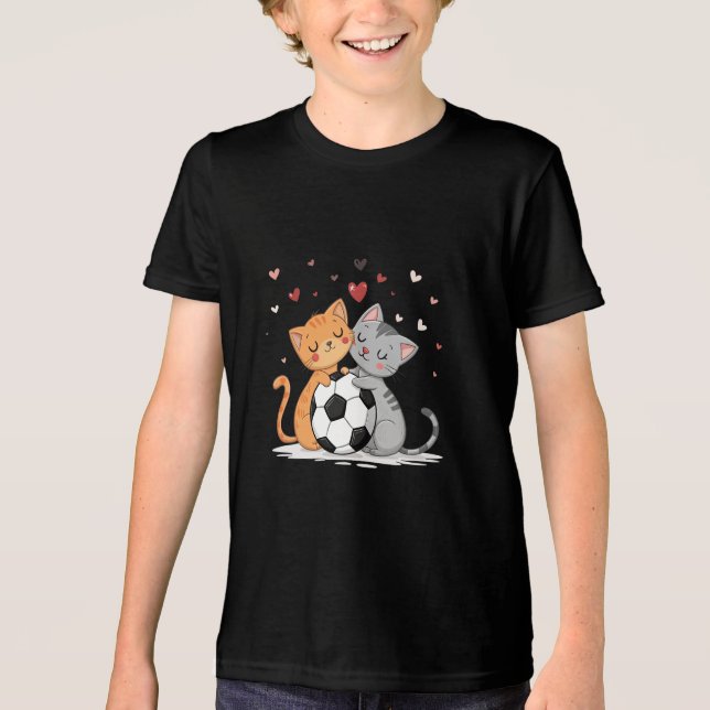 Adorable Cats with Soccer Ball on Valentines Day (Frente)