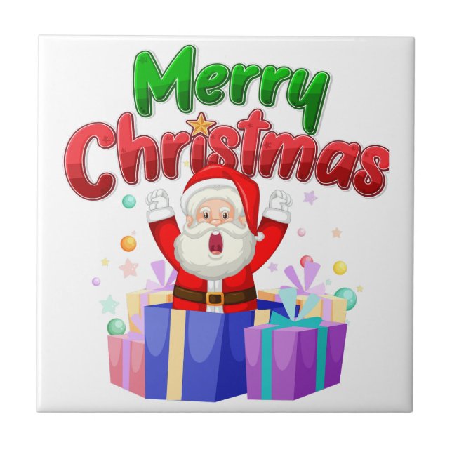 Adorable Christmas Snowman Ceramic Tile (Frente)