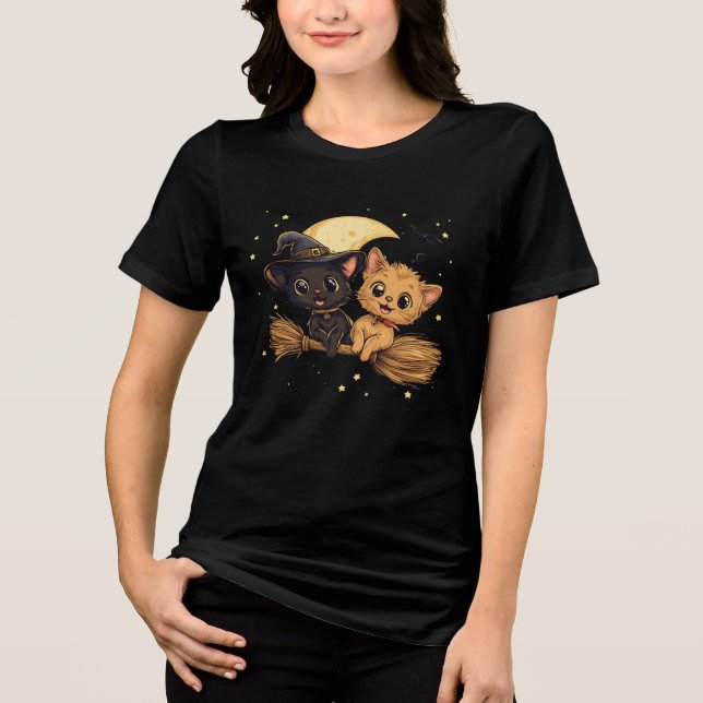 Adorable Halloween Cat T-Shirt (Frente)