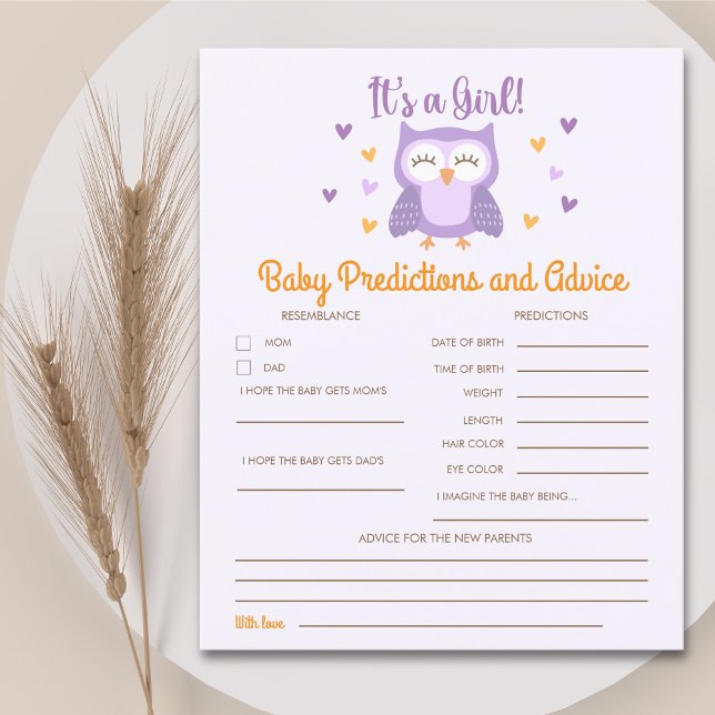 Adorable Owl Baby Shower Girl (Criador carregado)