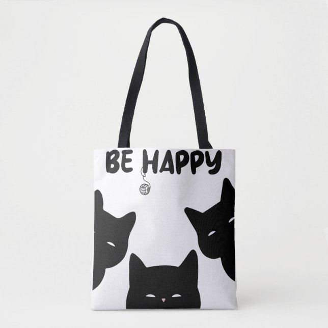 Adorable Peeking Cats Tote Bag (Frente)
