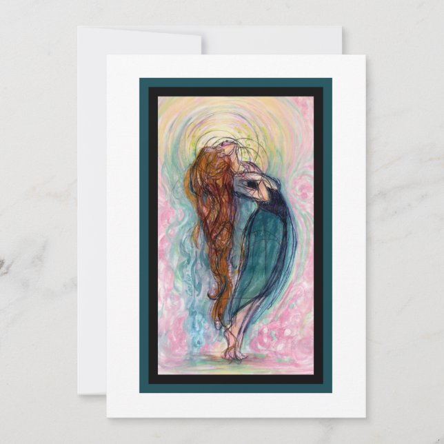 "Adoração de Menina." Cartão de Folha Única (Frente)