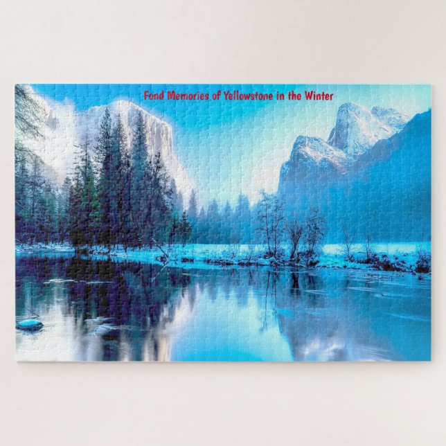Adoramos o inverno em Yellowstone. Quebra-cabeça (Horizontal)