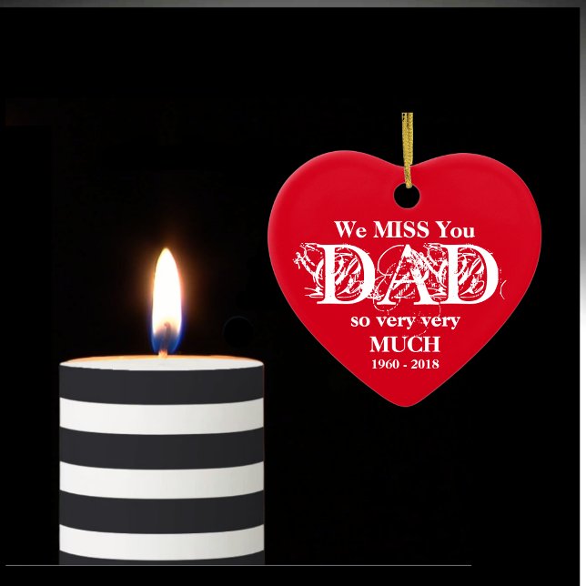 Adorando Enfeites de natal de Pai Personalizado de (Forever in our hearts and dearly missed. We love and miss you Dad.)