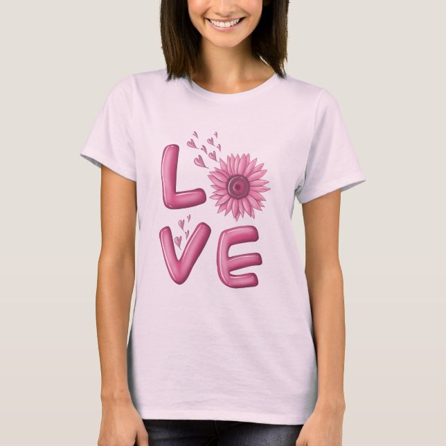 Adorava Lingueira Rosa, Girassol, Camiseta (Frente)