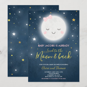 Adorava O Convite À Lua E Ao Chá de fraldas De T