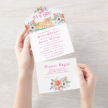 Adoráveis flores de Kitten Rosa É um Chá de fralda