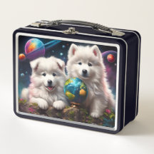 Adoráveis Fofos Samoyed Puppies, Planetas Terra