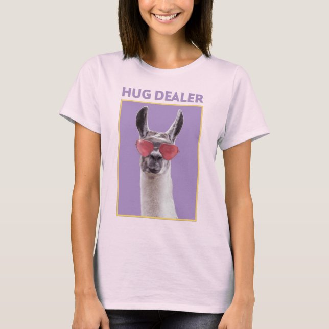 Adoráveis Llama Adoram Camiseta de Dealer Cute Hug (Frente)