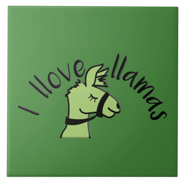 Adoráveis Llama Love I Llove Llamas Green (Frente)