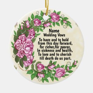Adoráveis ornamentos de Vows de Casamento Rosas