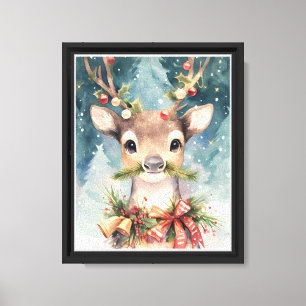 Adoráveis Rena de Natal em Aquarela para Decoração
