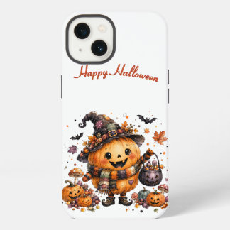Adorável Abóbora Kawaii Bruxa Halloween Aquarela A