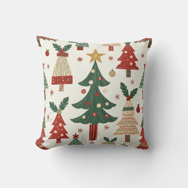 adorável almofada de árvore de natal (Frente)