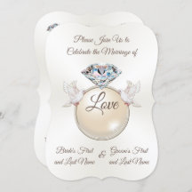 Adorável Anel Diamond Ring Love Bird Convites para