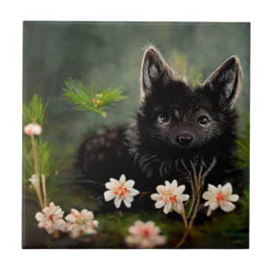 Adorável animal selvagem floral