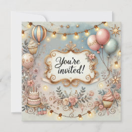 Adorável Aniversário de Aniversário do Convite