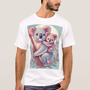 Adorável Bebê Koala e Design de Camisas Mãe