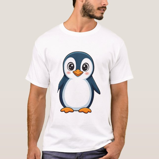 Adorável Camisa De Amor Com Pinguim - Uma Doce E B (Frente)