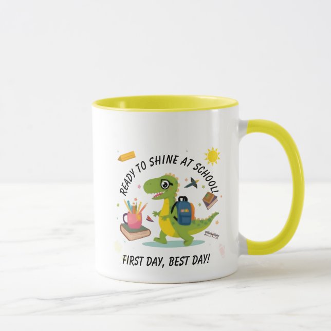 Adorável Caneca de Dinossauro - Primeiro Dia, Melh (Direita)