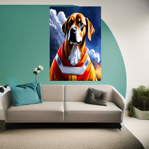 Adorável cão bombeiro   AI Art Poster