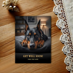 Adorável cartão postal de Get Well Doberman Pinsch