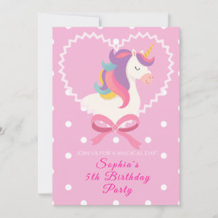 Adorável Convite de Aniversário do Unicórn