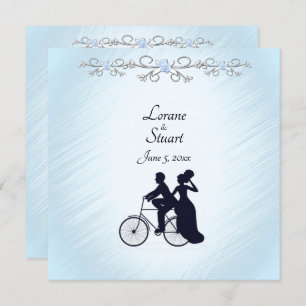 Adorável Convite de Casamento de Tema de Bicicleta