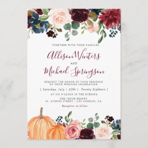 Adorável convite de casamento floral