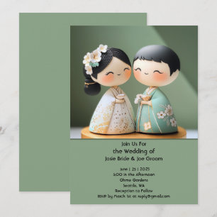 Adorável convite de casamento japonês