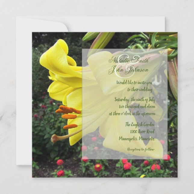 Adorável Convite de Casamento Lilly (Frente)