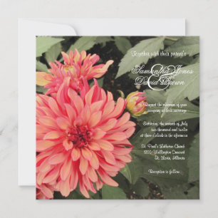 Adorável Convite para Casamento Coral Dahlia