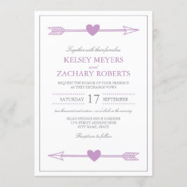 Adorável Convite para Casamento de Arrows / Lilac