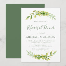 Adorável convite para janto de selagem verde de ve
