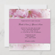 Adorável convite para o casamento de cereja rosa m