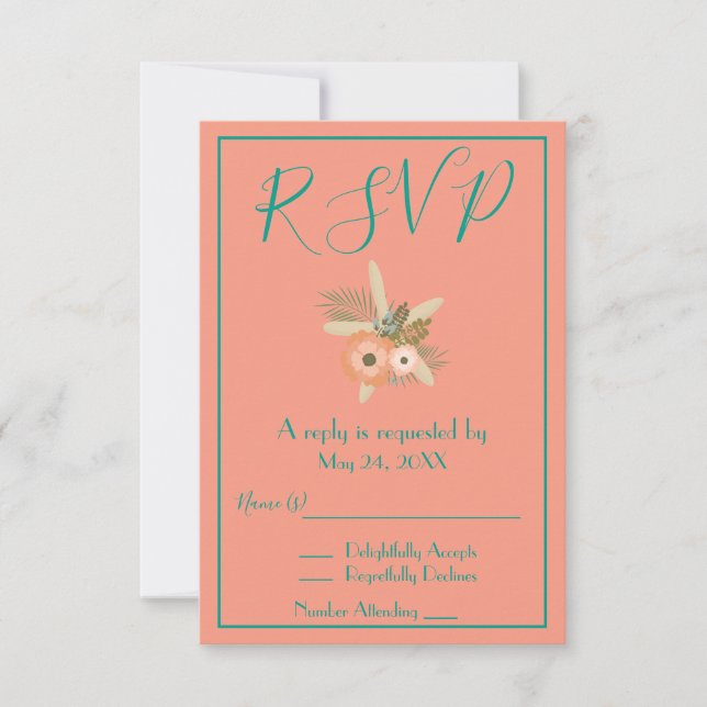 Adorável Convite RSVP Starfish (Frente)