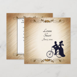 Adorável Convite Tema de Casamento Bicicleto Russo