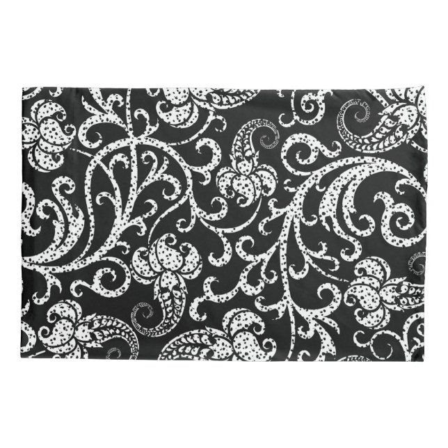 Adorável desenho de fundo de flores dálmata preto (Verso)