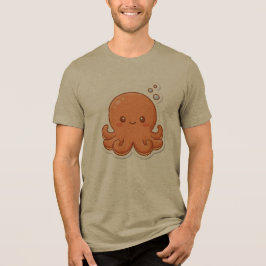 Adorável Design de Adesivo de Polvo Laranja Kawaii