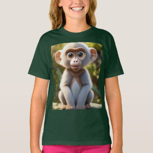 Adorável Design de camiseta de babuíno - Olhos Gra