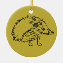 Adorável e Doce Ornamento de Desenho de Hedgehog