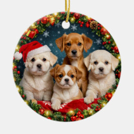 Adorável Enfeite de Natal de Cachorrinho